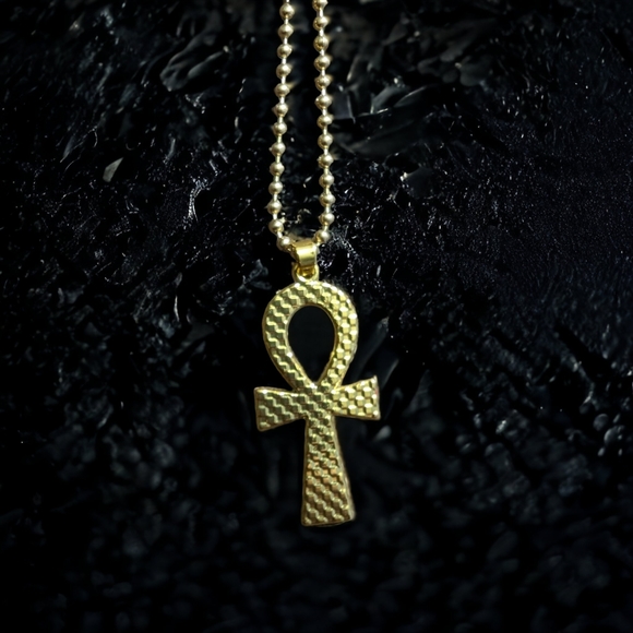 Alloy Egyptian Ankh Cross Pendant Necklace - Picture 2 of 8